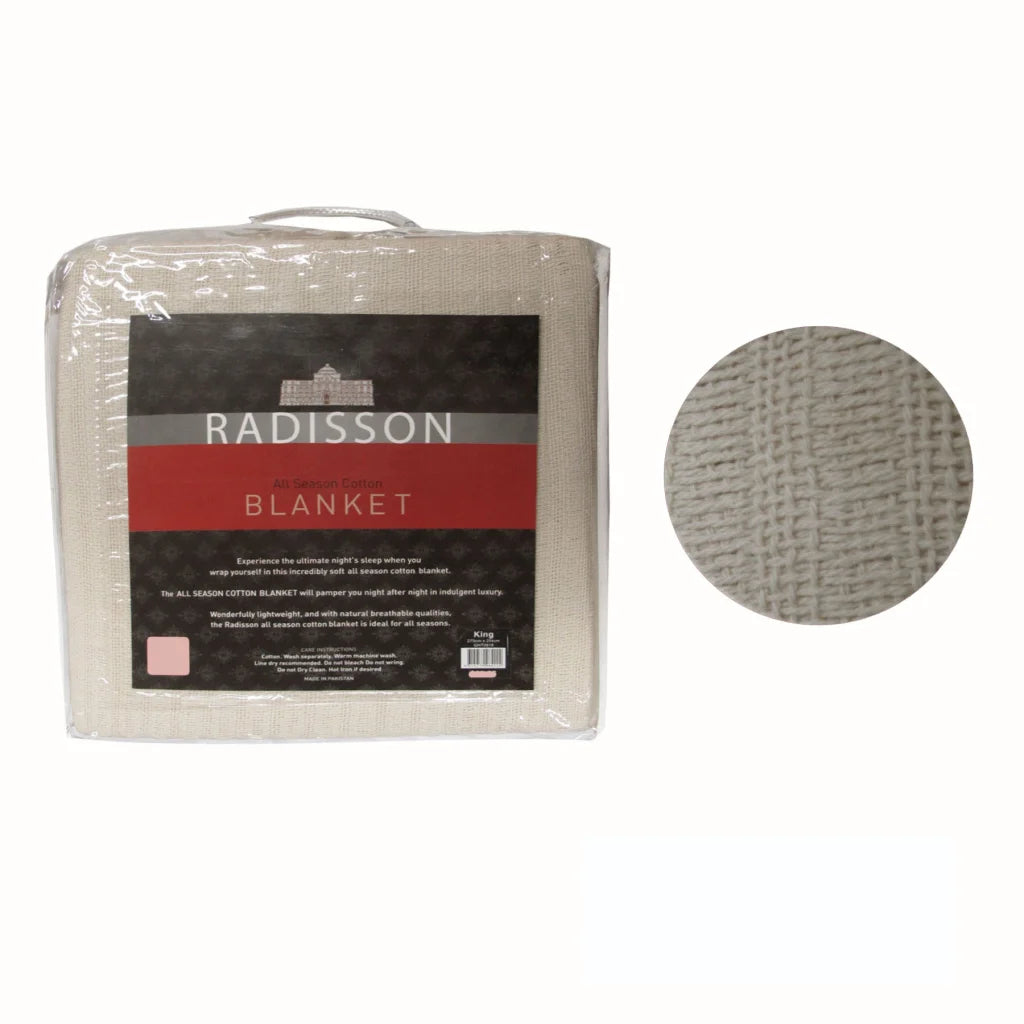 Cotton Blanket Radisson All Season Wheat Single - Home &