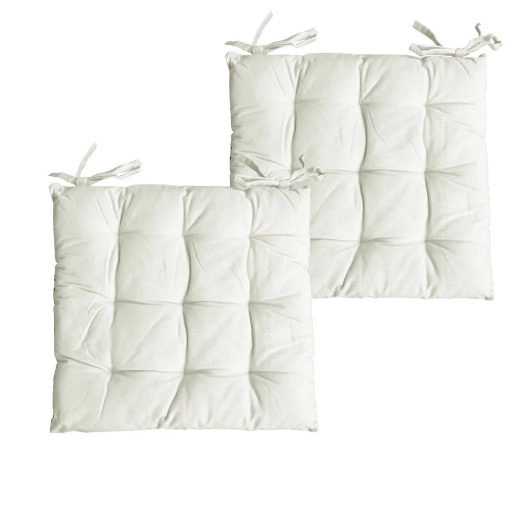 Cotton Chair Pads Set of 2 Colter - Cream - Home & Garden