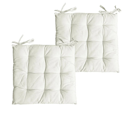 Cotton Chair Pads Set of 2 Colter - Cream - Home & Garden