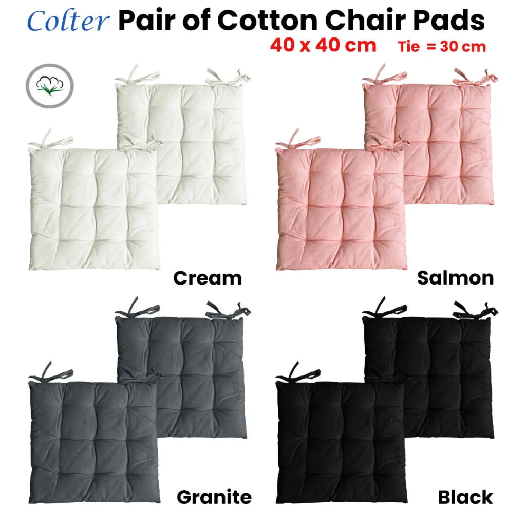 Cotton Chair Pads Set of 2 Colter - Cream - Home & Garden