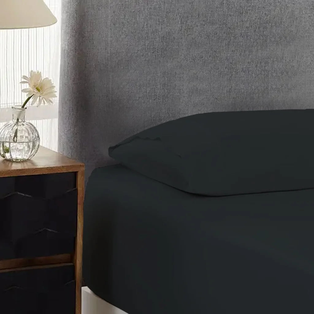 Cotton Combo Set 500TC Single Charcoal 40cm Wall - Home &
