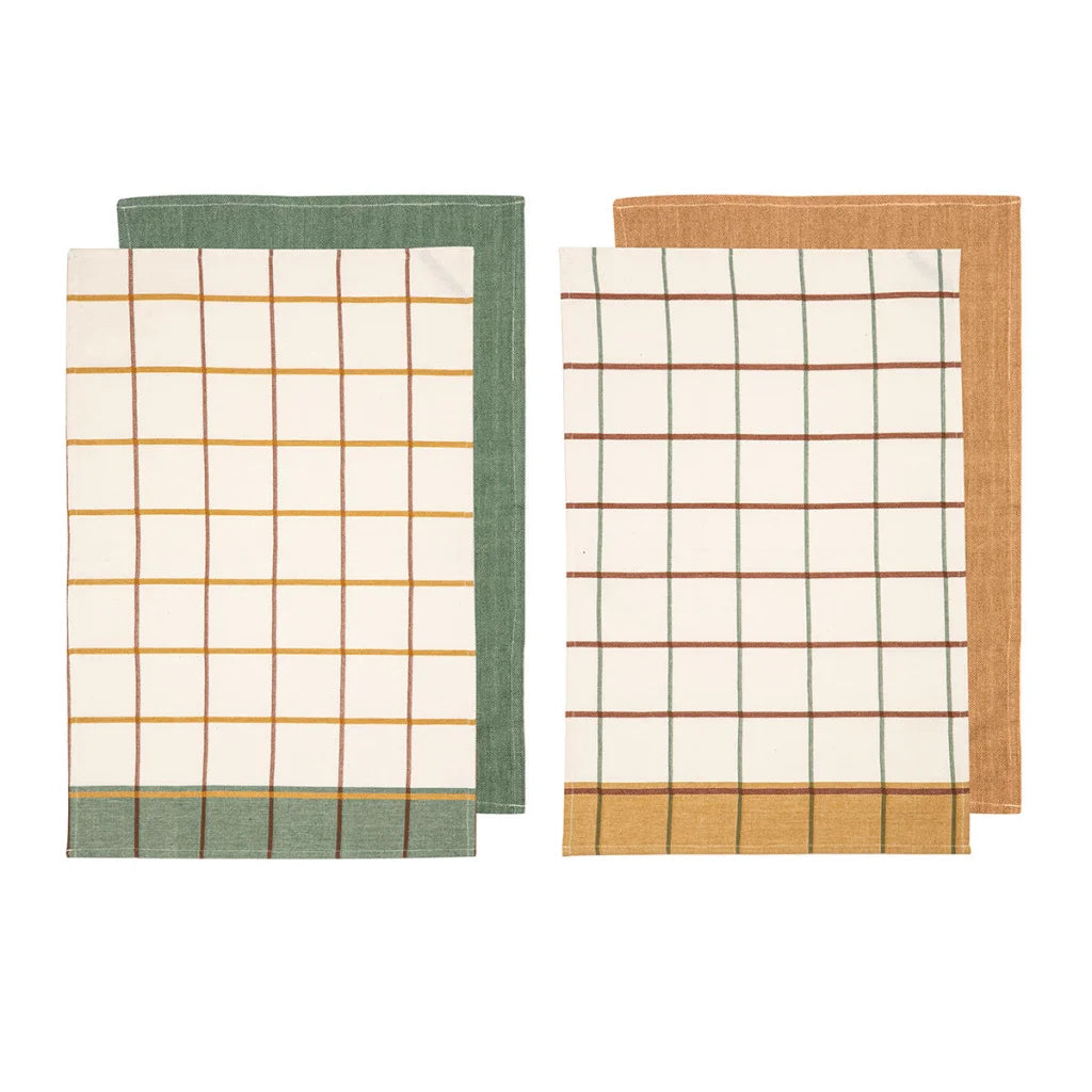 Cotton Kitchen Tea Towels Ladelle Retreat Set of 4 - Mix