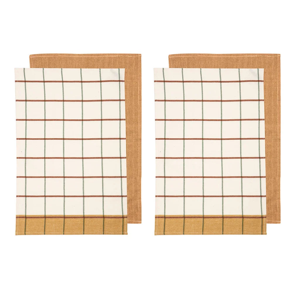 Cotton Kitchen Tea Towels Ladelle Retreat Set of 4