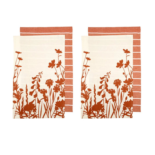 Cotton Kitchen Tea Towels Ladelle Sanctuary Floral Set of 4