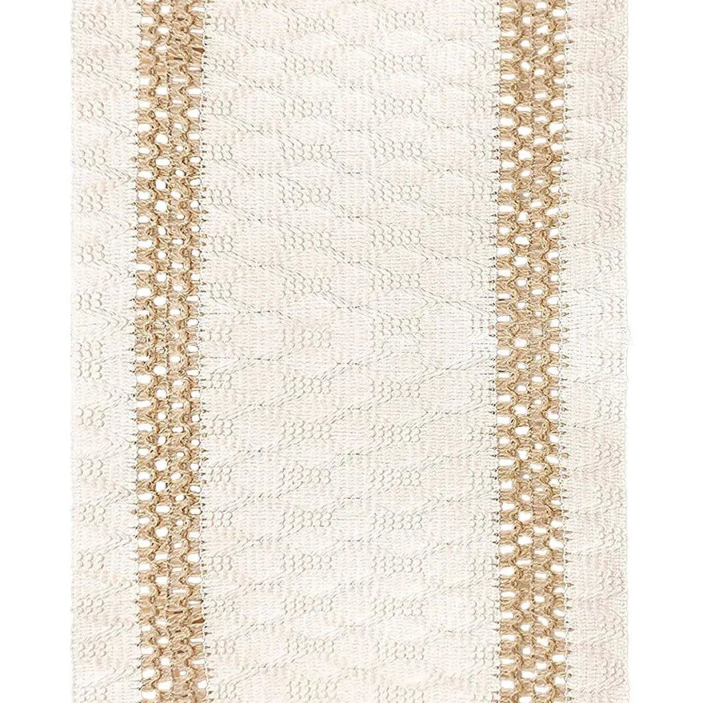 Cotton Linen Table Runner with Knot Tassel Bed End Towel