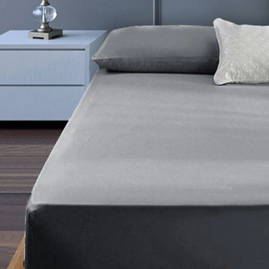 Cotton Percale 400TC King Single Combo Set 50cm Wall Grey