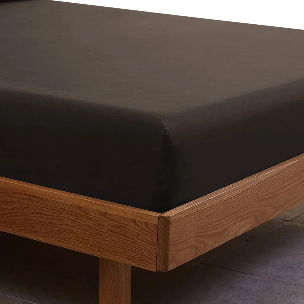 Cotton Rich Fitted Sheet 1500TC 3PC Set Double - Dusk Grey Royal Comfort