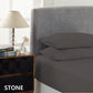 Cotton Rich Fitted Sheet 1500TC 3PC Set Double - Stone Royal Comfort