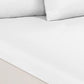 Cotton Rich Fitted Sheet 1500TC 3PC Set Double - White Royal Comfort