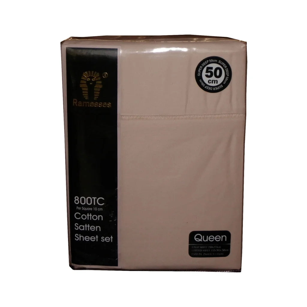 Cotton Sateen Sheet Set 800TC Ramesses - King - Home &