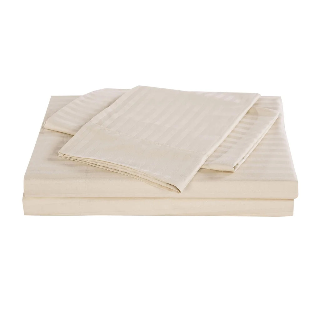 Cotton Sheet Set 1200TC Stripe - King Sand Kensington