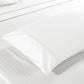 Cotton Sheet Set 1200TC Stripe - King White Kensington