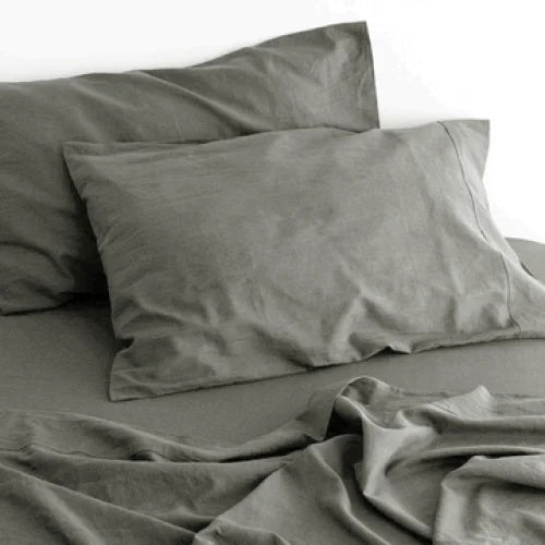Cotton Sheet Set Luxurious 1 Double Grey - Home & Garden