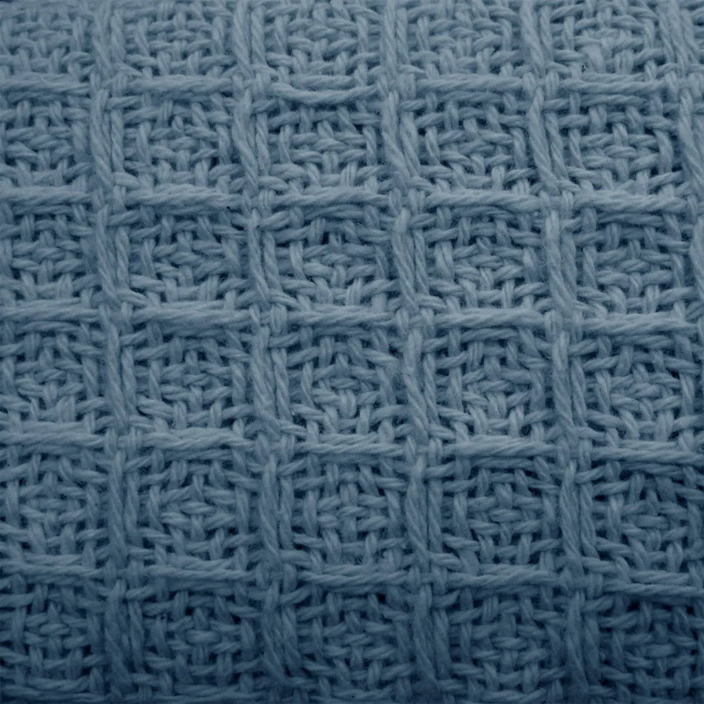 Cotton Waffle Blanket Dusk Blue Single - Artex - Home &