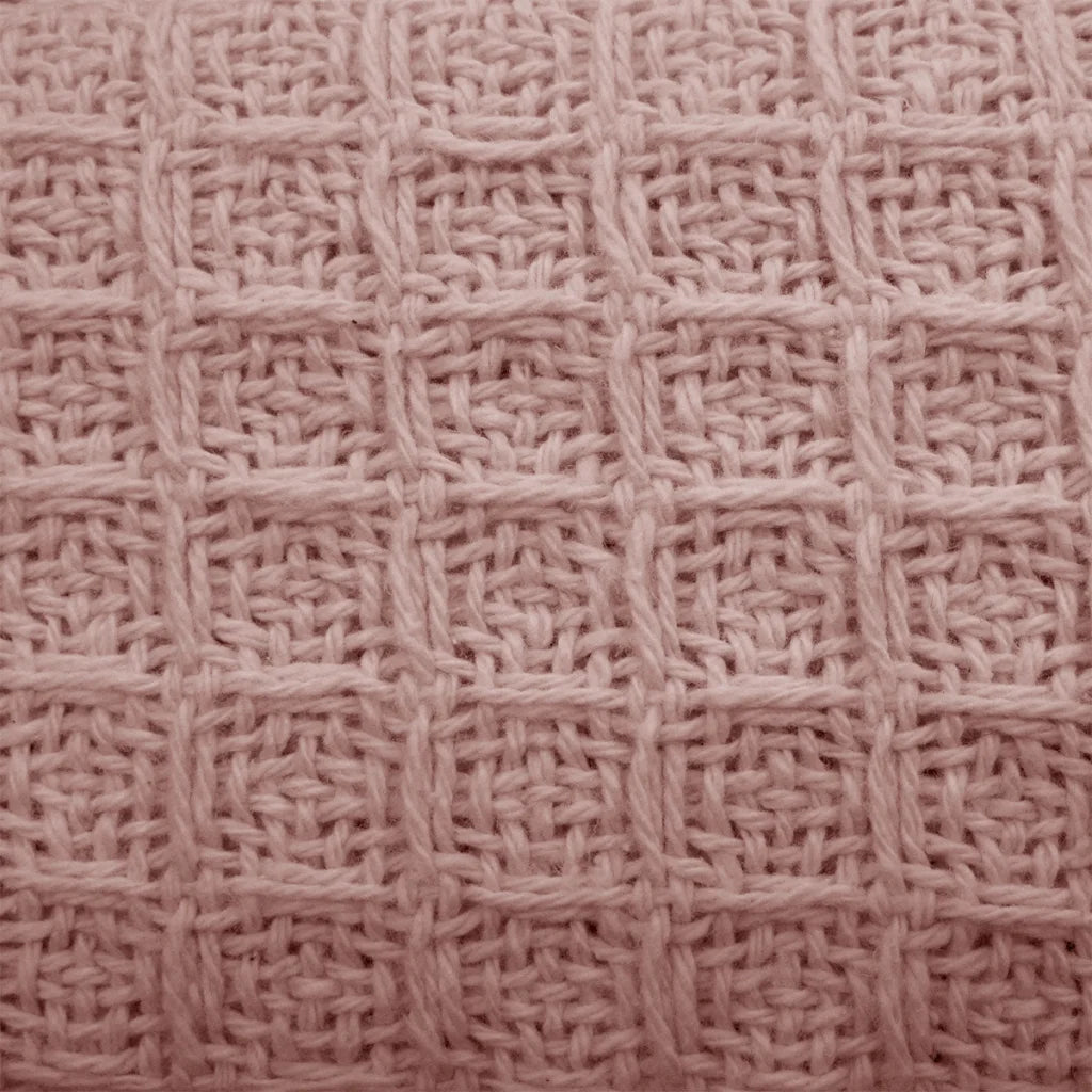 Cotton Waffle Blanket Dusty Pink Single - Artex - Home &