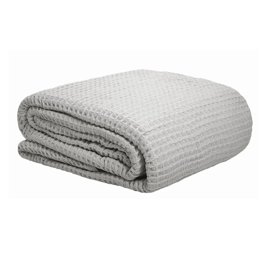 Cotton Waffle Blanket Silver Queen - Artex - Home & Garden