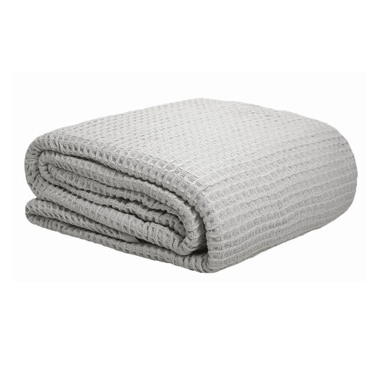 Cotton Waffle Blanket Silver Queen - Artex - Home & Garden