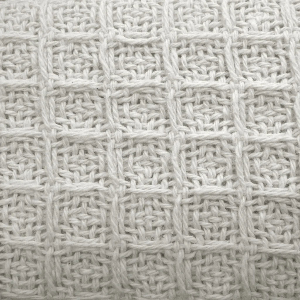 Cotton Waffle Blanket White Single - Artex - Home & Garden