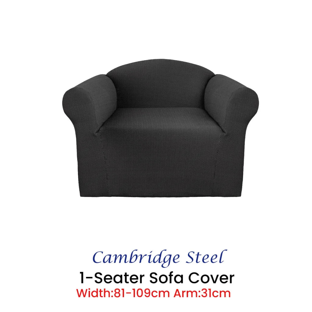 Couch Cover One Seater - Cambridge Extra-Stretch Steel