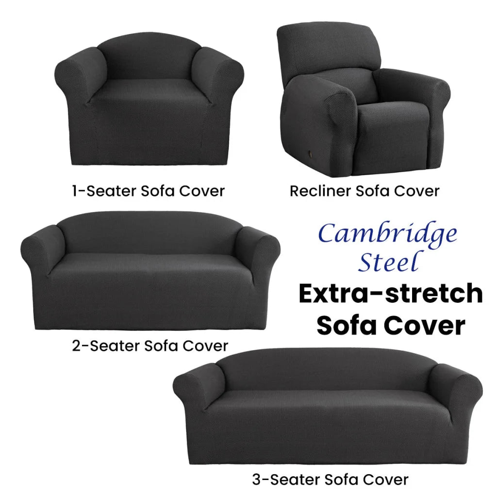 Couch Cover One Seater - Cambridge Extra-Stretch Steel