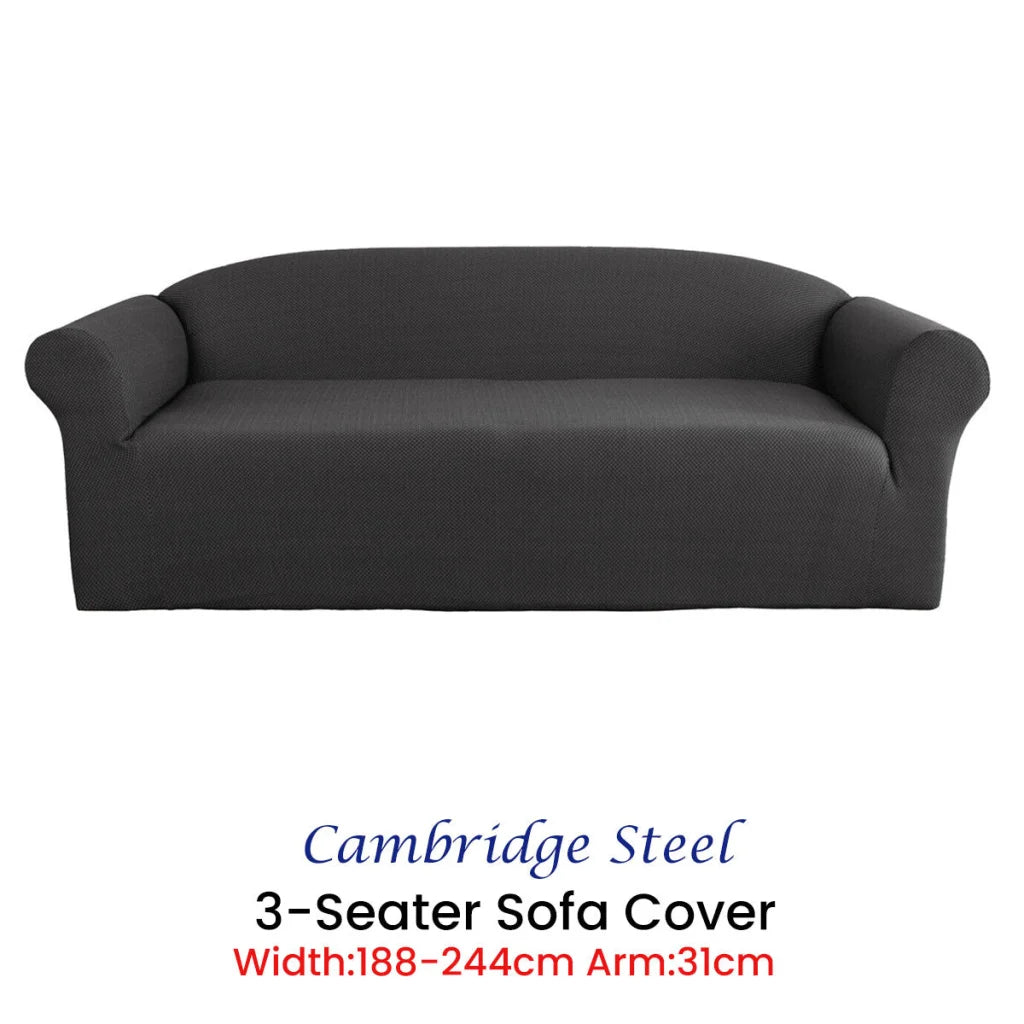 Couch Cover Three Seater - Cambridge Extra-Stretch Steel