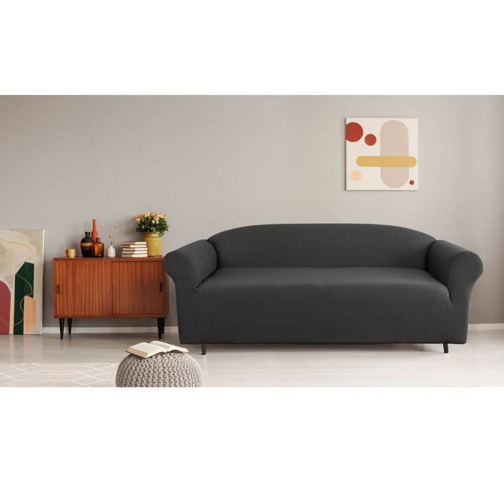 Couch Cover Three Seater - Cambridge Extra-Stretch Steel