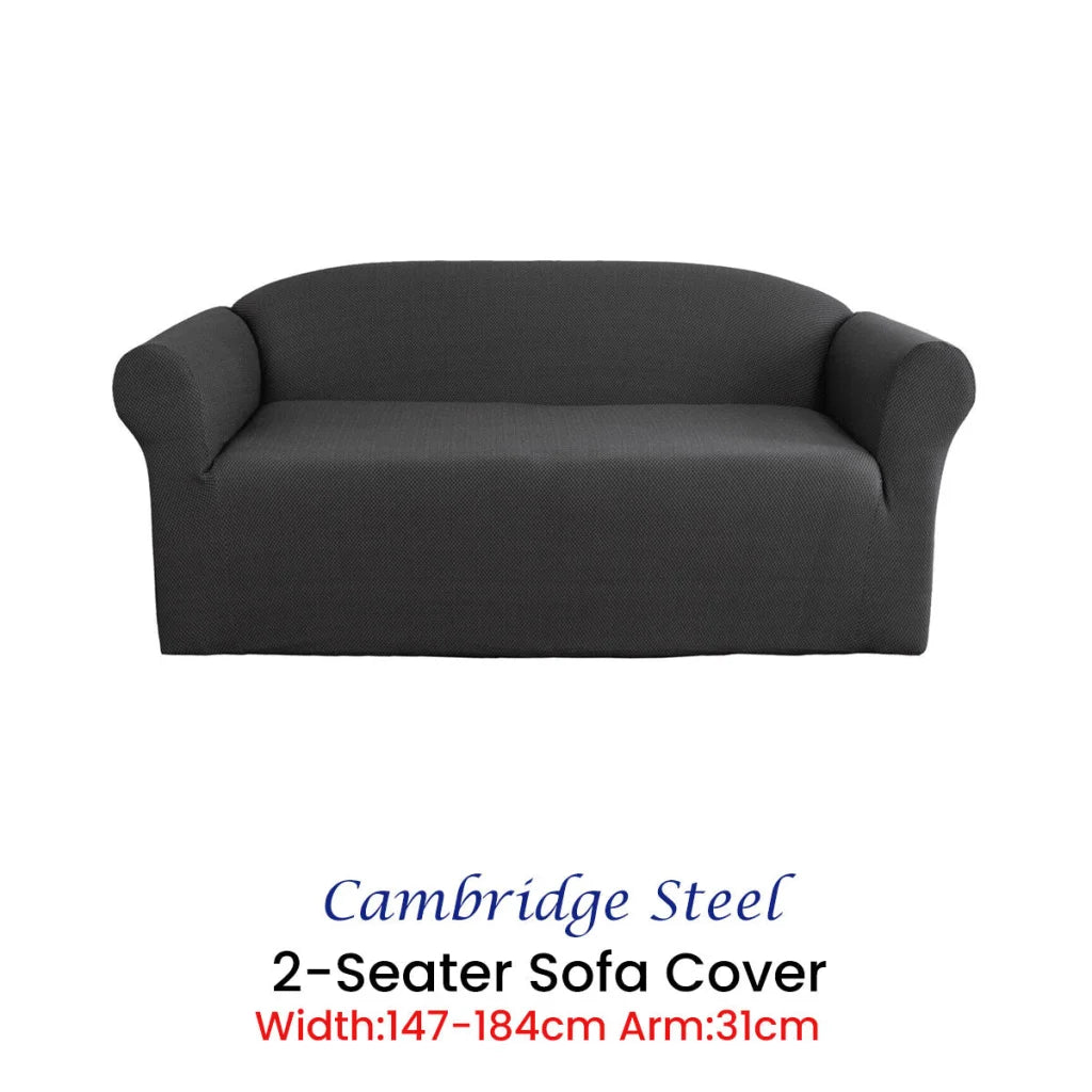 Couch Cover Two Seater - Cambridge Extra-Stretch Steel