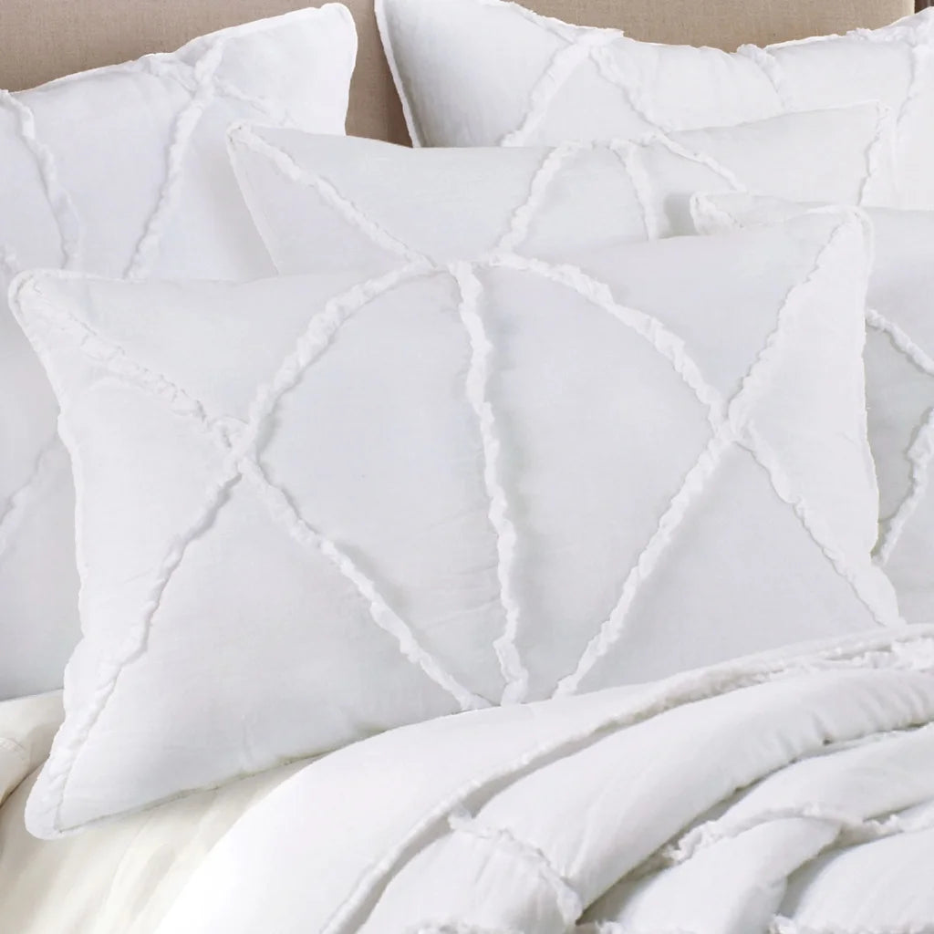 Coverlet Set Bobby Ruffle 3 Piece - White King - Home &