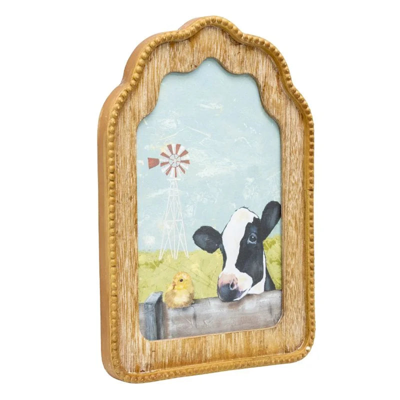 Cow + Chick Framed Wall Art 30cm - Home & Garden > Wall Art