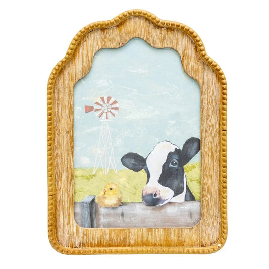Cow + Chick Framed Wall Art 30cm - Home & Garden > Wall Art