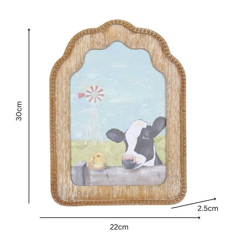 Cow + Chick Framed Wall Art 30cm - Home & Garden > Wall Art