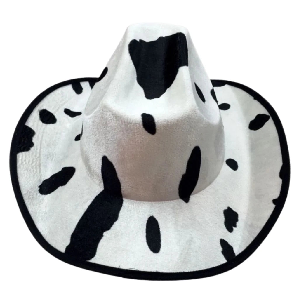 COW HAT Adult Cowboy Cowhide Print Wild West Costume Party