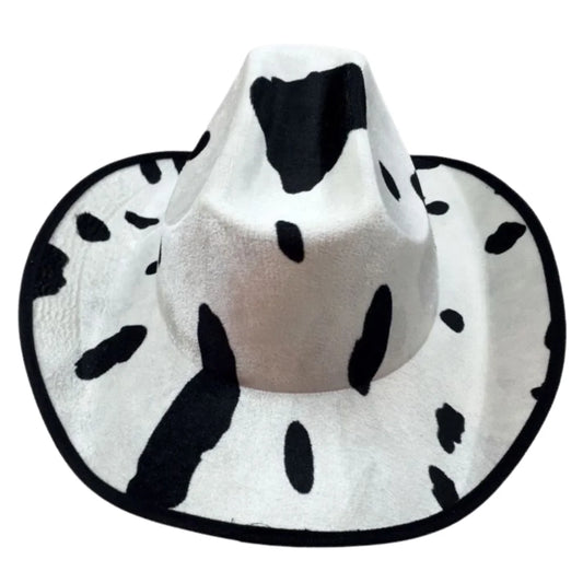COW HAT Adult Cowboy Cowhide Print Wild West Costume Party