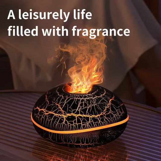 Crack color Mini USB Aromatherapy Diffuser with Flame