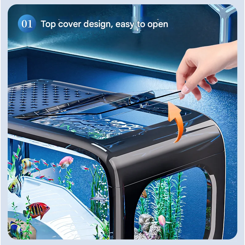 Cream color Modern Desktop Aquarium & Turtle Tank