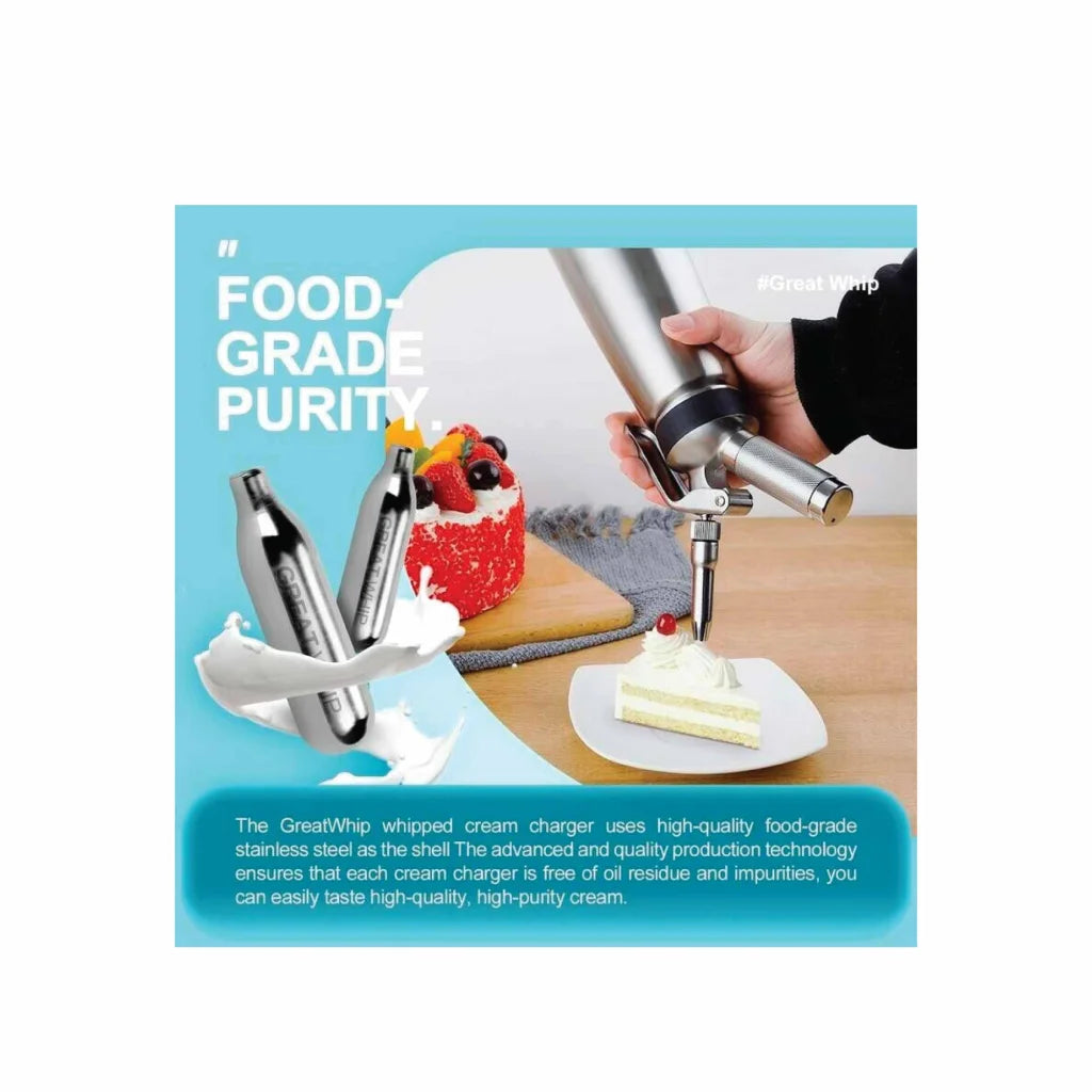 Cream Whipper Dispenser 250ml + 50x NO2 Chargers