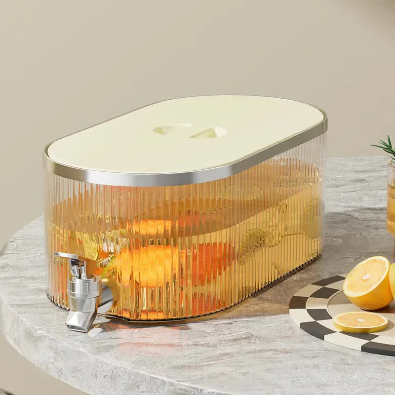 Cream White Refrigerator Cold Water Dispenser - 5.3L Fruit