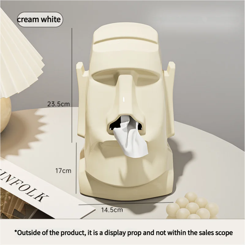 Cream White Versatile Desktop Headphone Stand & Tissue Box