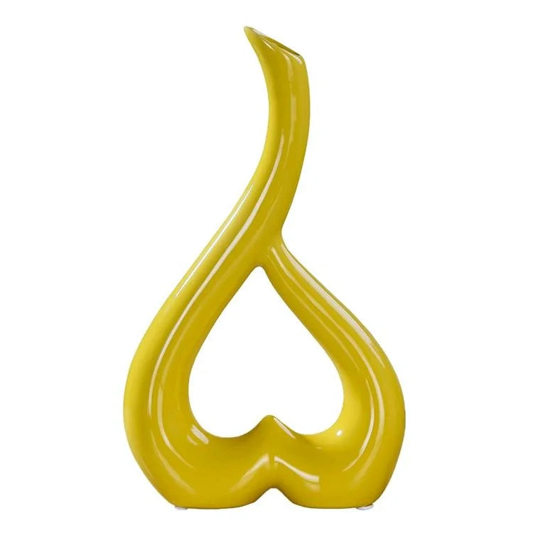 Creative Heart-shaped Ceramic Flower Vase for Home Office