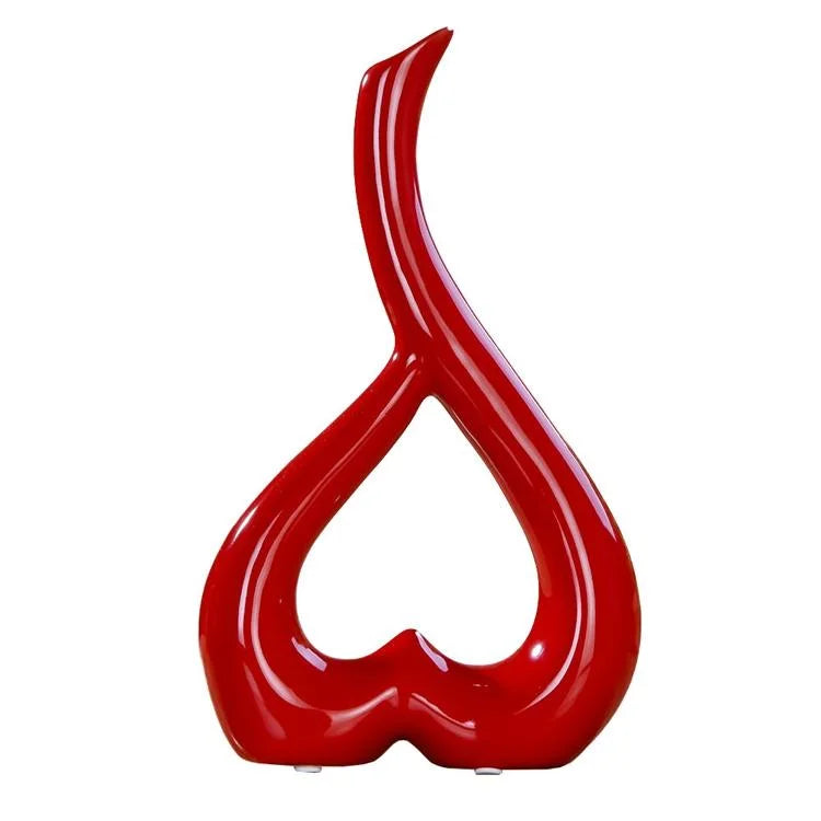 Creative Heart-shaped Ceramic Flower Vase for Home Office