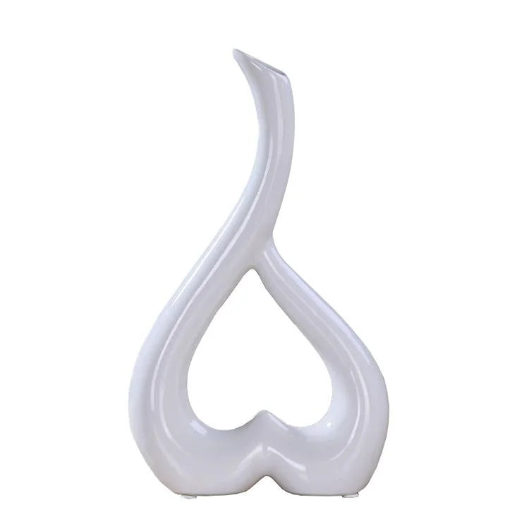Creative Heart-shaped Ceramic Flower Vase for Home Office
