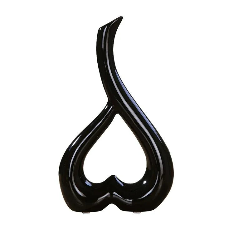 Creative Heart-shaped Ceramic Flower Vase for Home Office