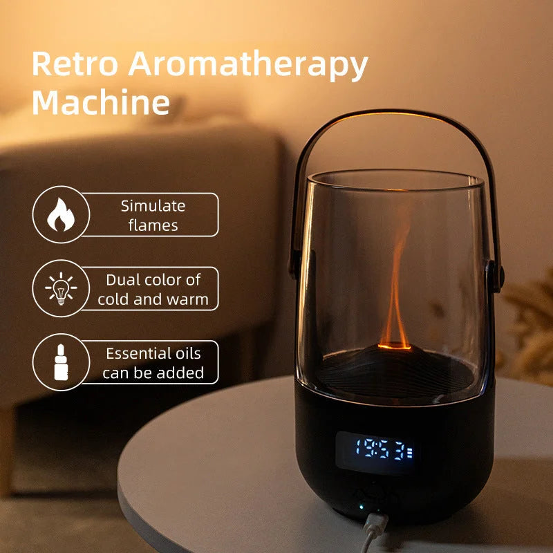 Creative Retro Flame Essential Oil Diffuser - Portable