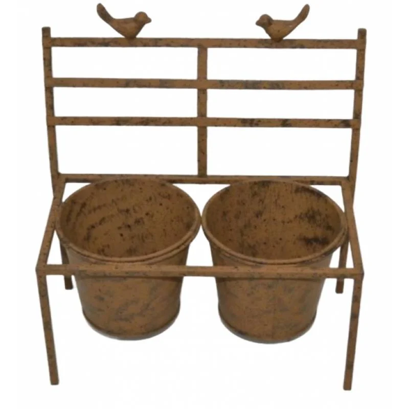 Creeper And Birds 2 Pots Planter 30x32cm - Home & Garden >