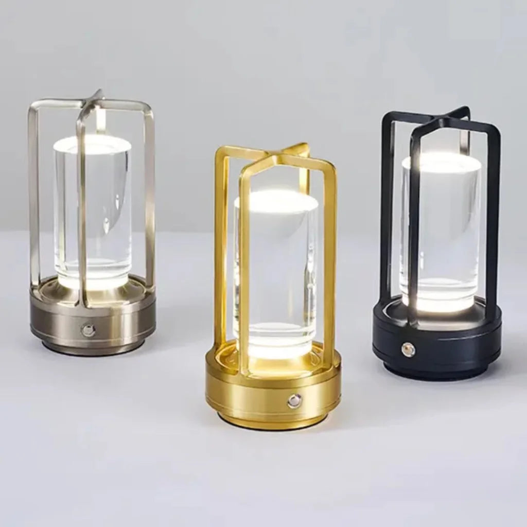 Cross-Shaped LED Table Lamp - Black Touch Button with USB