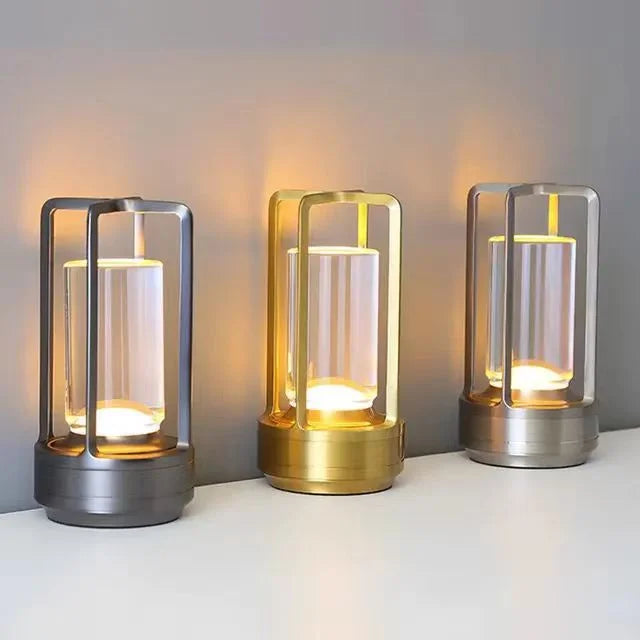 Cross-Shaped LED Table Lamp - Silver Touch Button with USB
