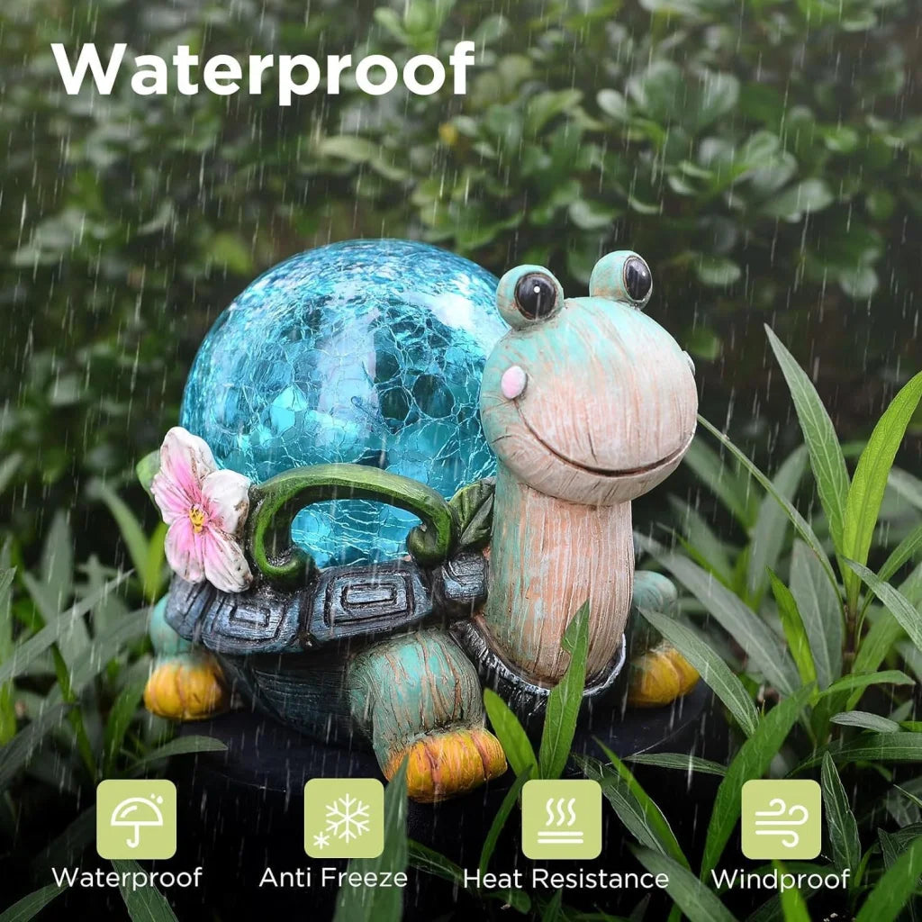 Crystal Ball Turtle Charming Solar-Powered Animal Garden