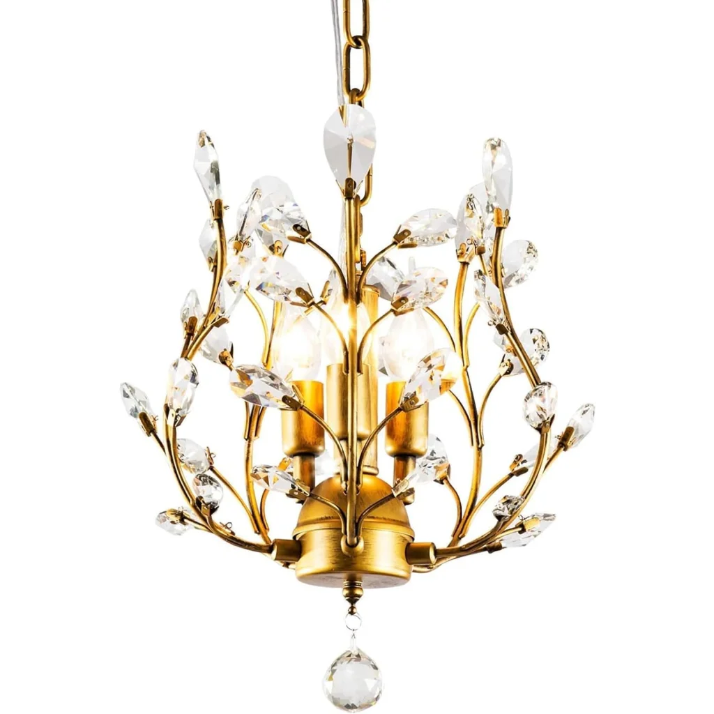 Crystal chandelier vintage with colour matched pieces and support fittings