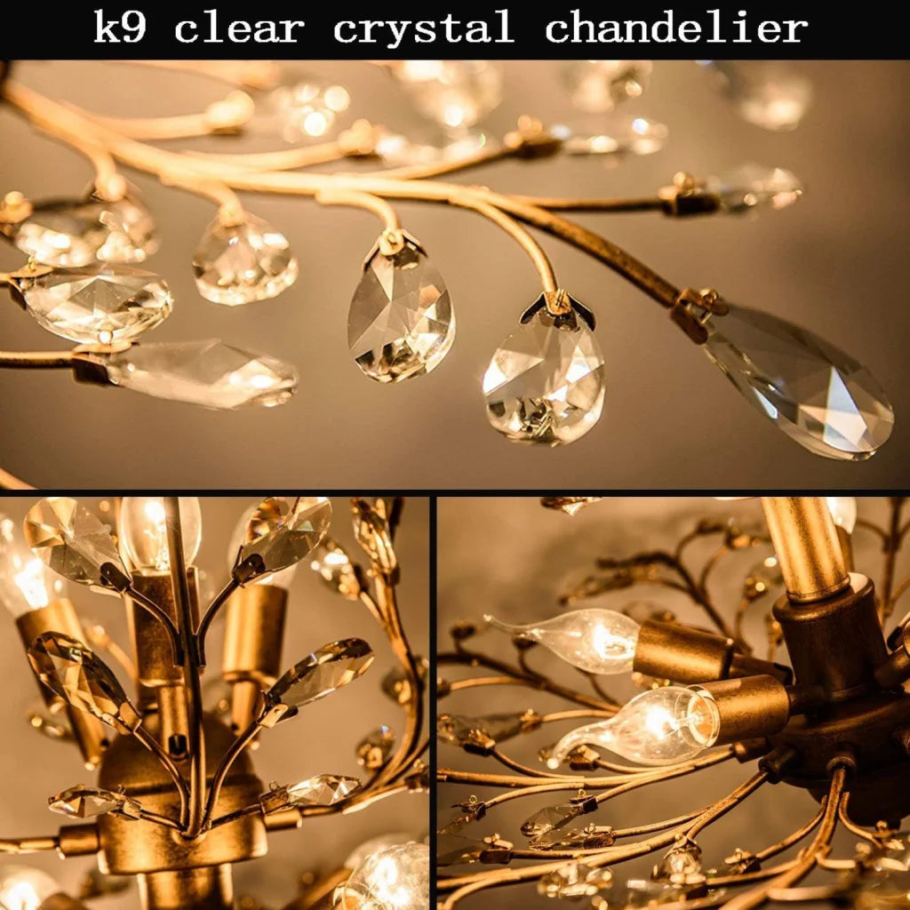 Crystal chandelier vintage with caster wheels and side handle rail