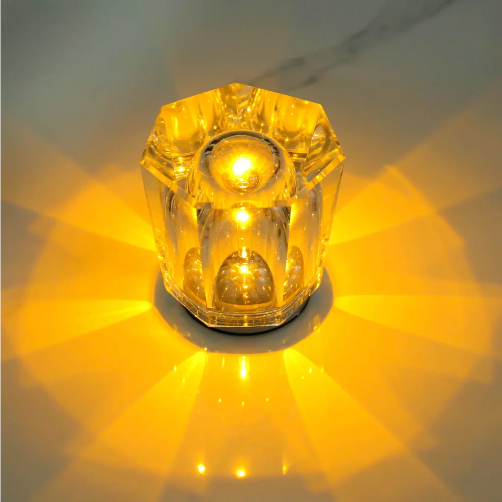 Crystal LED Table Lamp with Starburst Effect Rechargeable